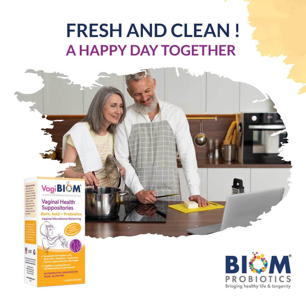VagiBiom Boric Acid Suppositories with Lactobacillus: Microbiome Flora Balance; Balance and Nourishes VagiBiom buy supplements canada