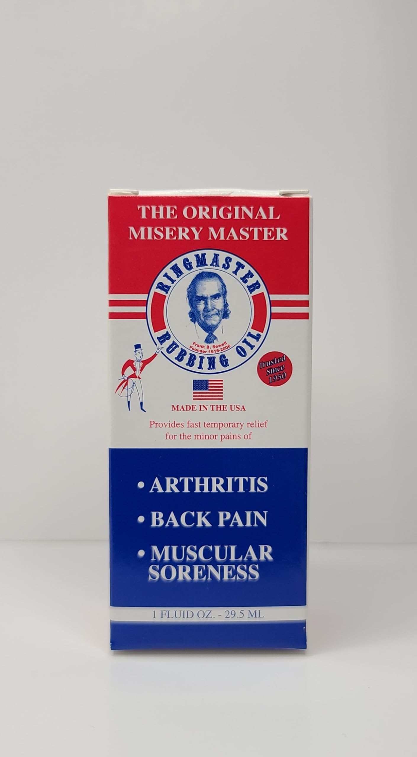 Ringmaster Rubbing Oil Pain Relief Since 1950 Made in USA for Arthritis, Rheumatism, Muscular Joint Soreness (1 oz) Ringmaster Rubbing Oil buy supplements canada