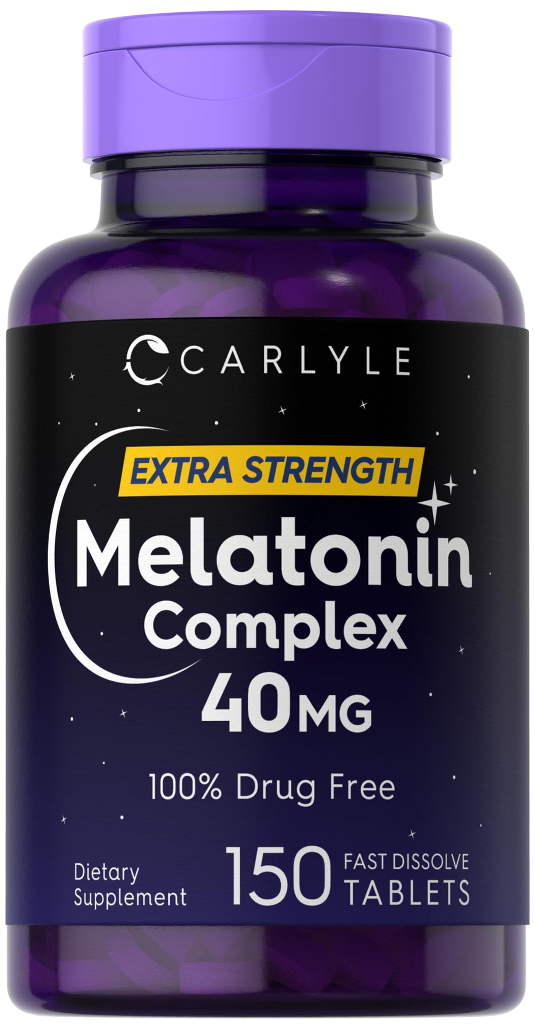 Carlyle Melatonin 40mg Complex | 150 Fast Dissolve Tablets | Extra Strength Support | with Ashwagandha and Chamomile | Vegetarian, Non-GMO, Gluten Free Supplement Carlyle buy supplements canada