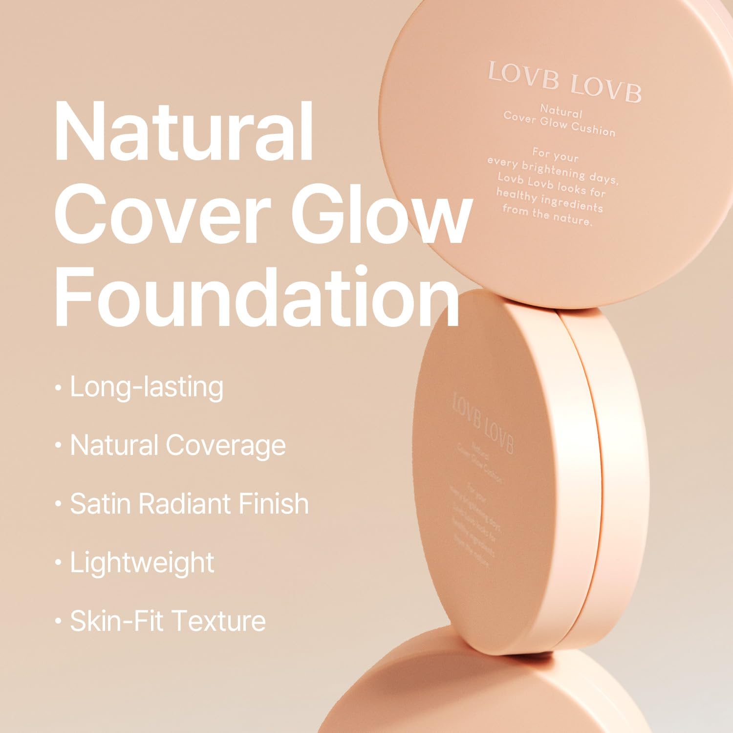 LOVB LOVB Natural Cover Glow Cushion Foundation | Satin Radiant Finish | Korean Foundation Makeup | Long-Lasting Natural Coverage | for All Skin Types 0.42 oz. (23N Natural Beige) LOVB LOVB buy supplements canada