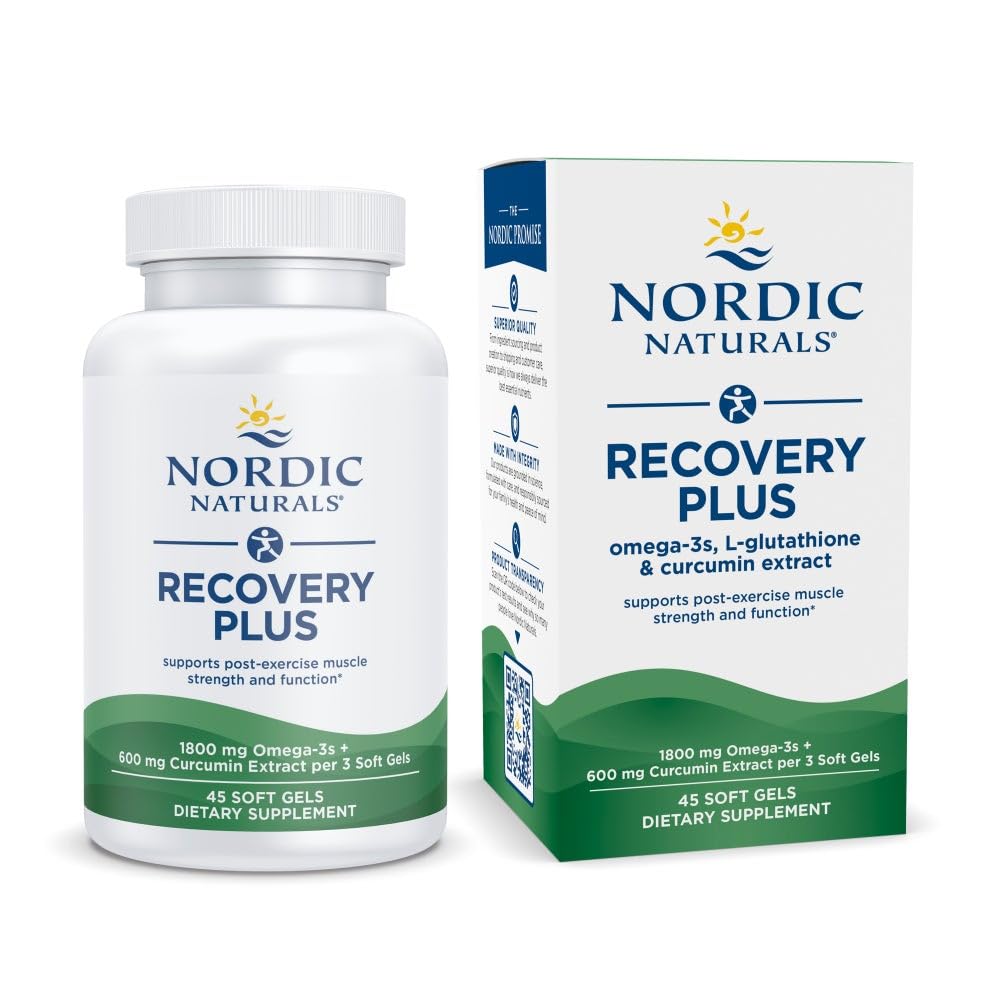 Nordic Naturals Recovery Plus, Unflavored - 45 Soft Gels - 1800 mg Omega-3 Fish Oil - 600 mg Longvida Optimized Curcumin - Cellular Health & Recovery - Post-Exercise Muscle Support - 15 Servings Nordic Naturals buy supplements canada