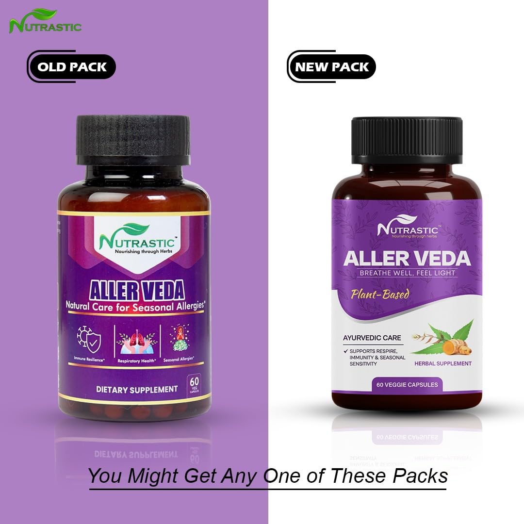 Nutrastic Aller Veda Respiratory Wellness Supplement with Pure Tulsi, Amla, Turmeric, and Neem | Natural Support for Healthy Breathing | 60 Caps Nutrastic buy supplements canada