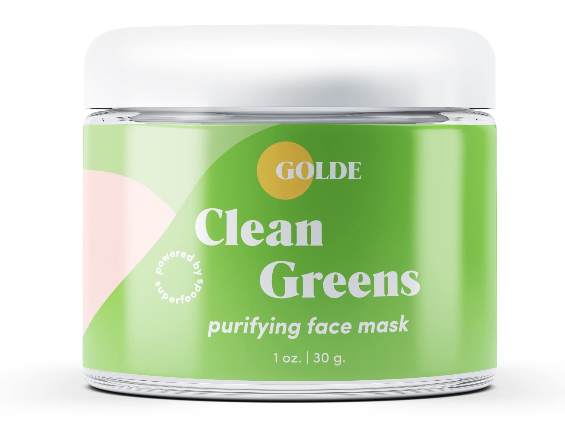 GOLDE - Clean Greens Superfood Face Mask - Made w/Chlorella & Spirulina - Great for Acne Prone, Oily & Dry Skin, Hydrating - Gentle Cleanser - Vegan - Aluminum-Free - 30g Jar GOLDE buy supplements canada