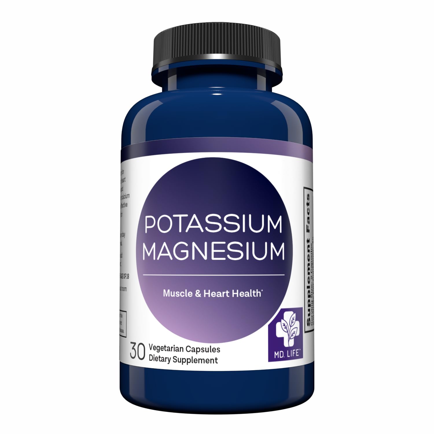 MD. Life Potassium Magnesium Supplement - 30 Capsules - High Absorption Magnesium Complex - Potassium Supplement to Support Vascular Health & Leg Cramp MD.LIFE buy supplements canada