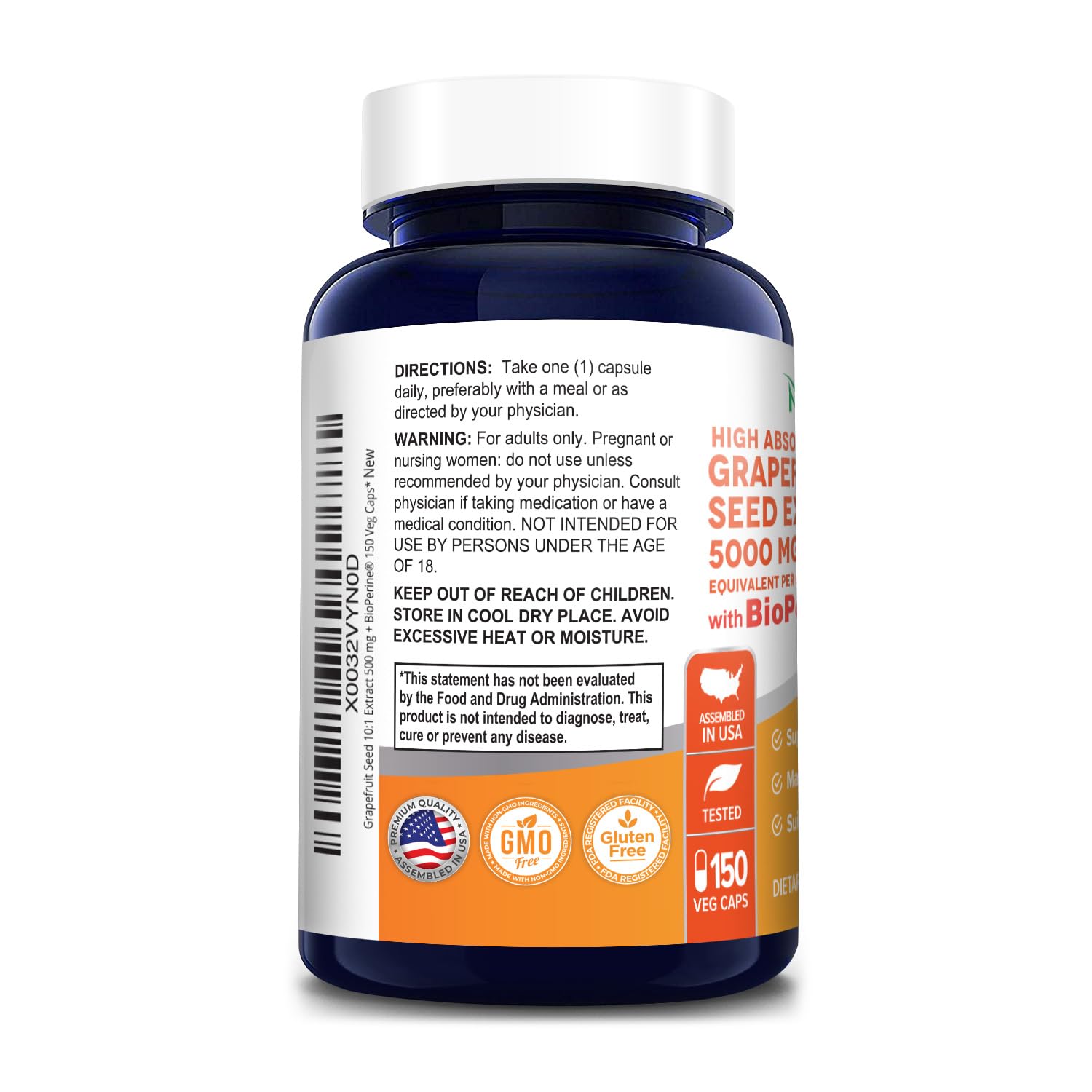 NusaPure Grapefruit Extract 5,000 mg per Capsule (Extract 10:1) Bioperine 150 Veggie caps (Gluten Free & Non-GMO) NusaPure buy supplements canada
