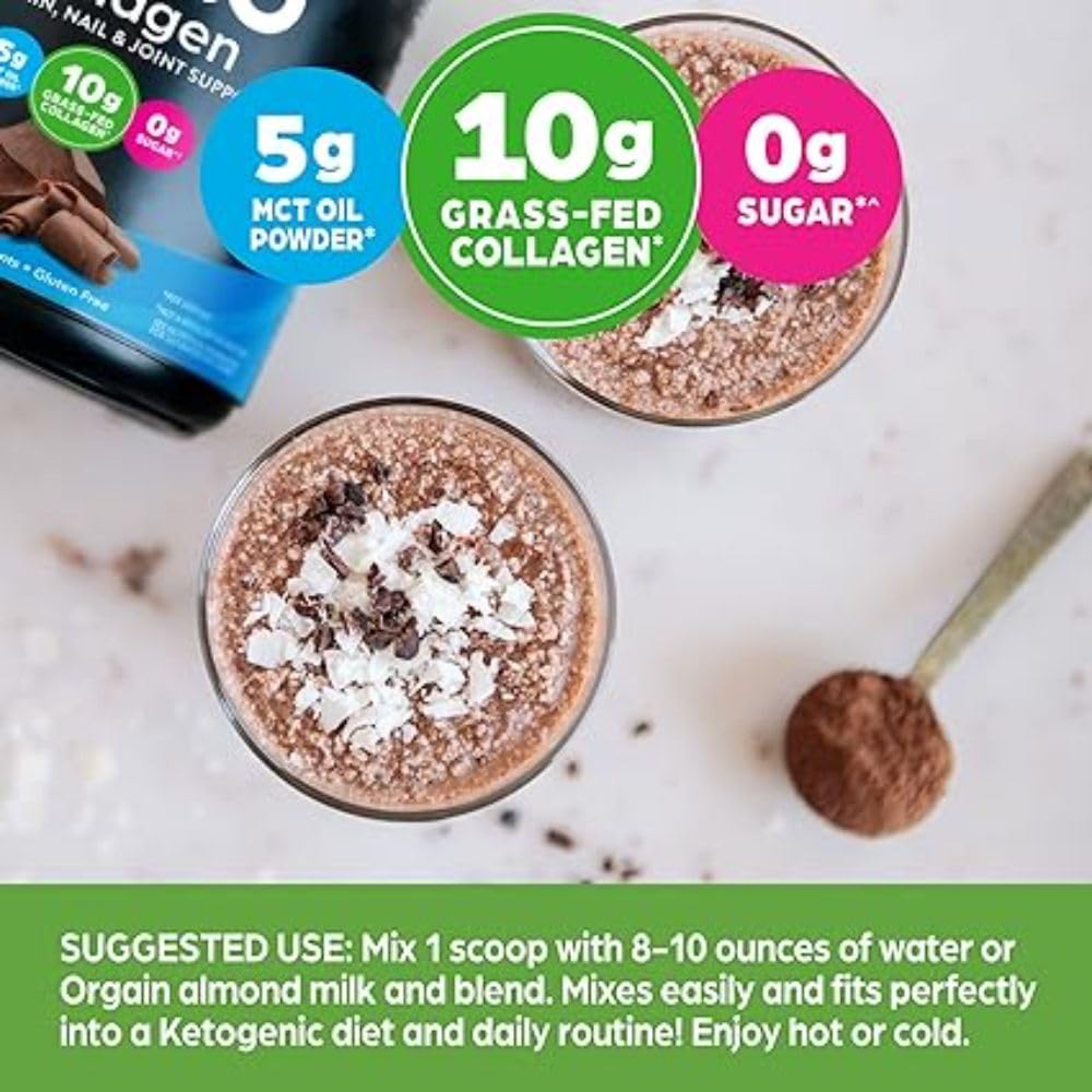 Orgain Keto Collagen Protein Powder, Chocolate - 10g Grass Fed Hydrolyzed Collagen Orgain buy supplements canada