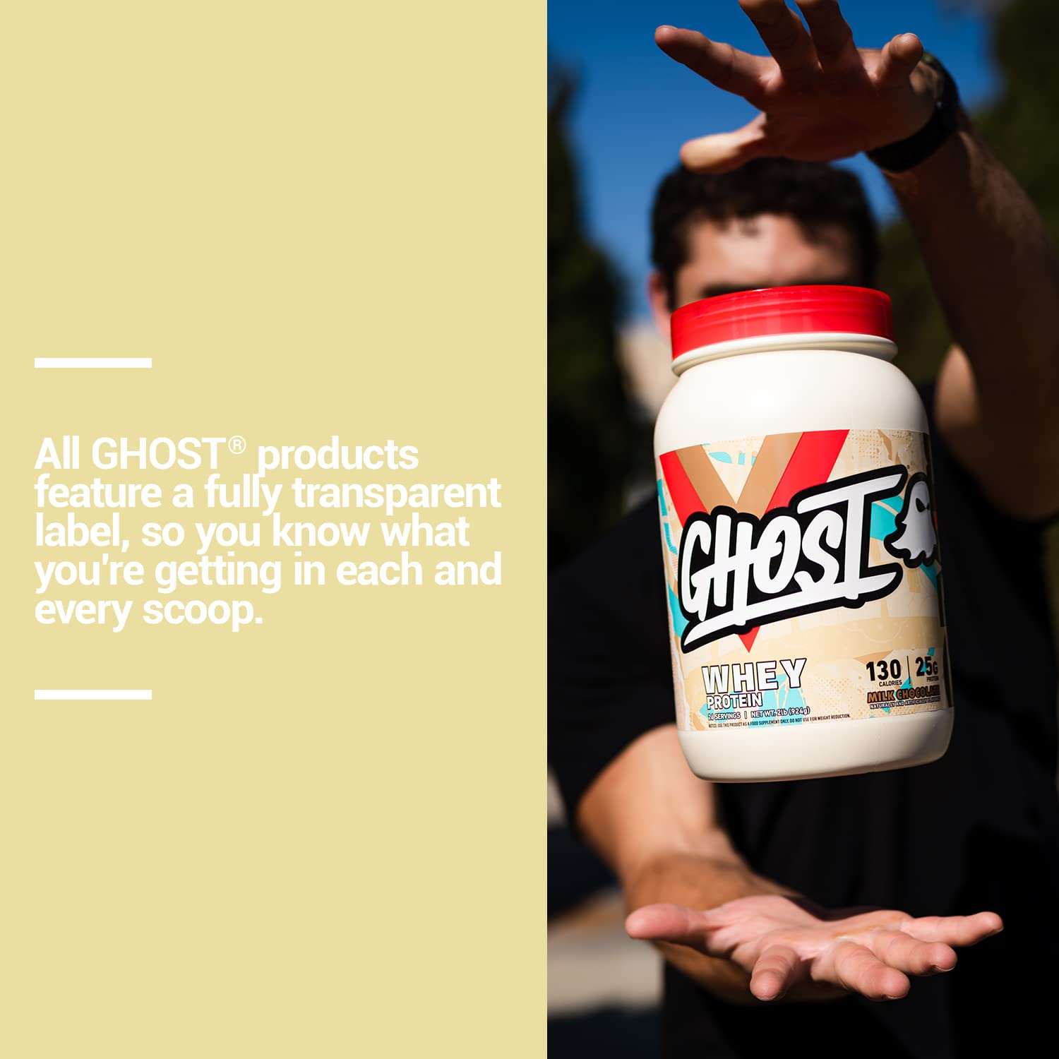 GHOST Whey Protein Powder, Milk Chocolate - 2LB Tub, 25G of Protein - Flavored Isolate GHOST buy supplements canada