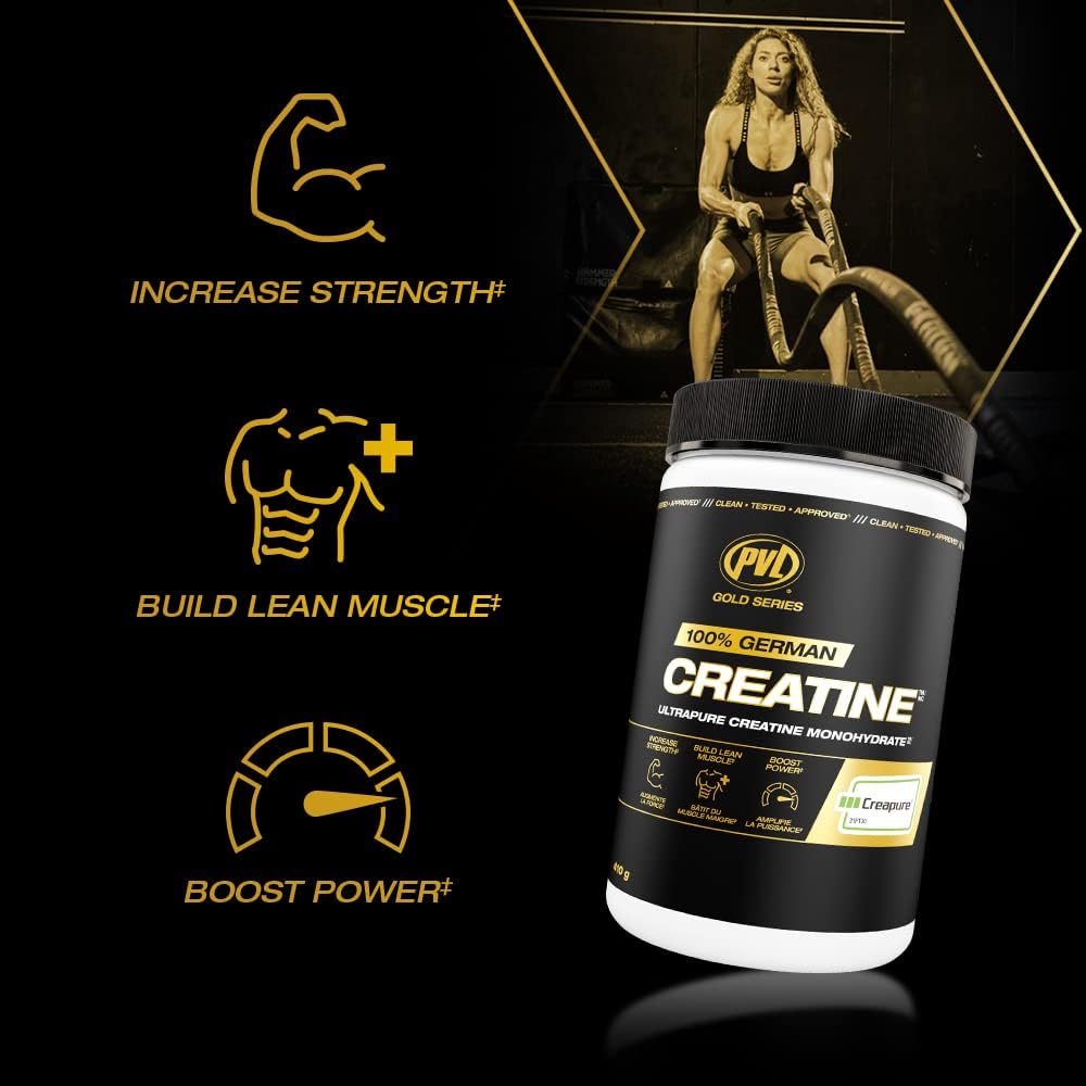 PVL Creapure Creatine – 100% Pure German Creatine Monohydrate Powder-Pharmaceutical Grade Muscle Building Supplement for Strength Training, Pre Workout & Post Workout Protein Support–410g 82 Servings PVL buy supplements canada