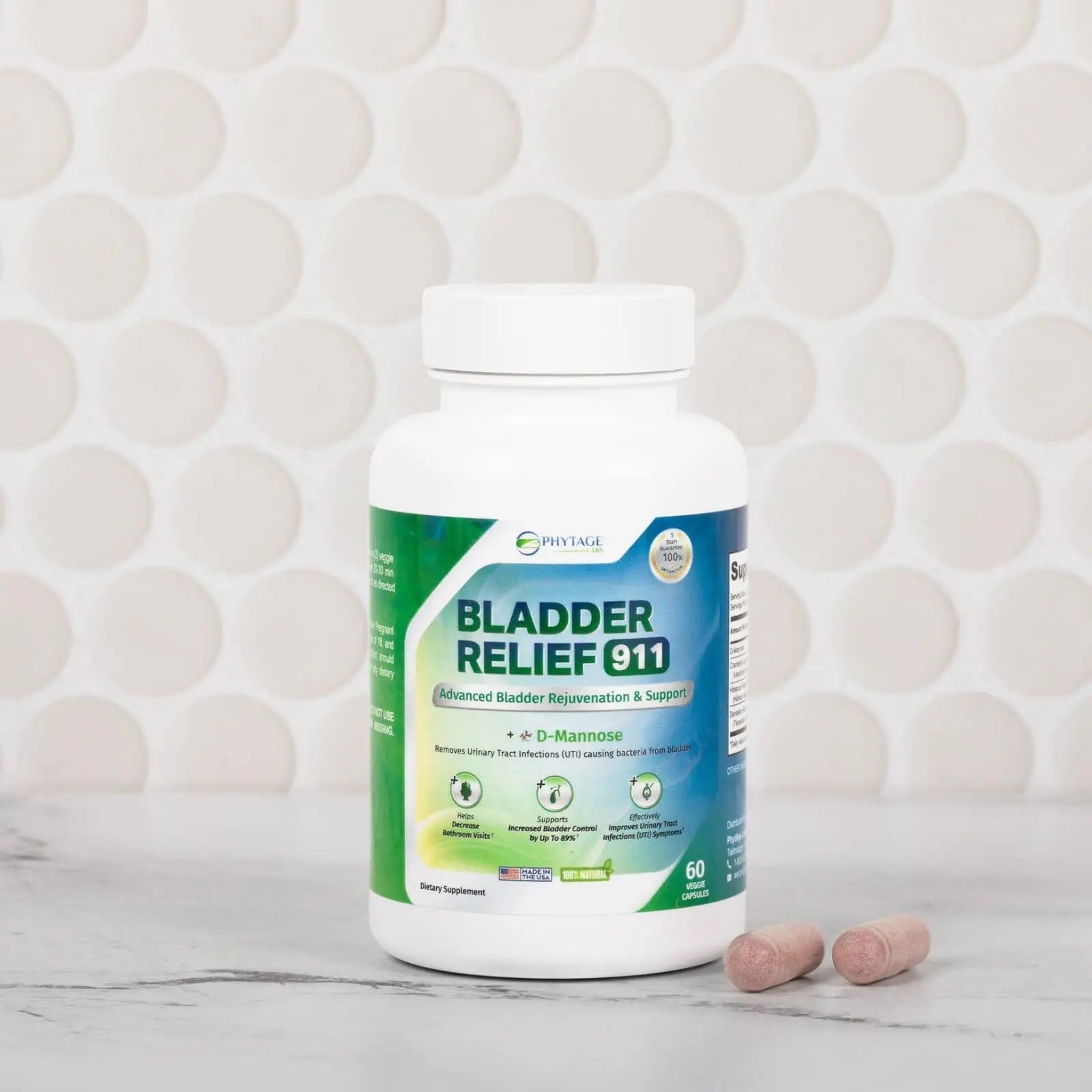 Phytage Labs Bladder Relief 911 Detoxifying Strength - for Men and Women Provides Bladder Support, 60 Veggie Capsules - 2 Pack Phytage Labs buy supplements canada