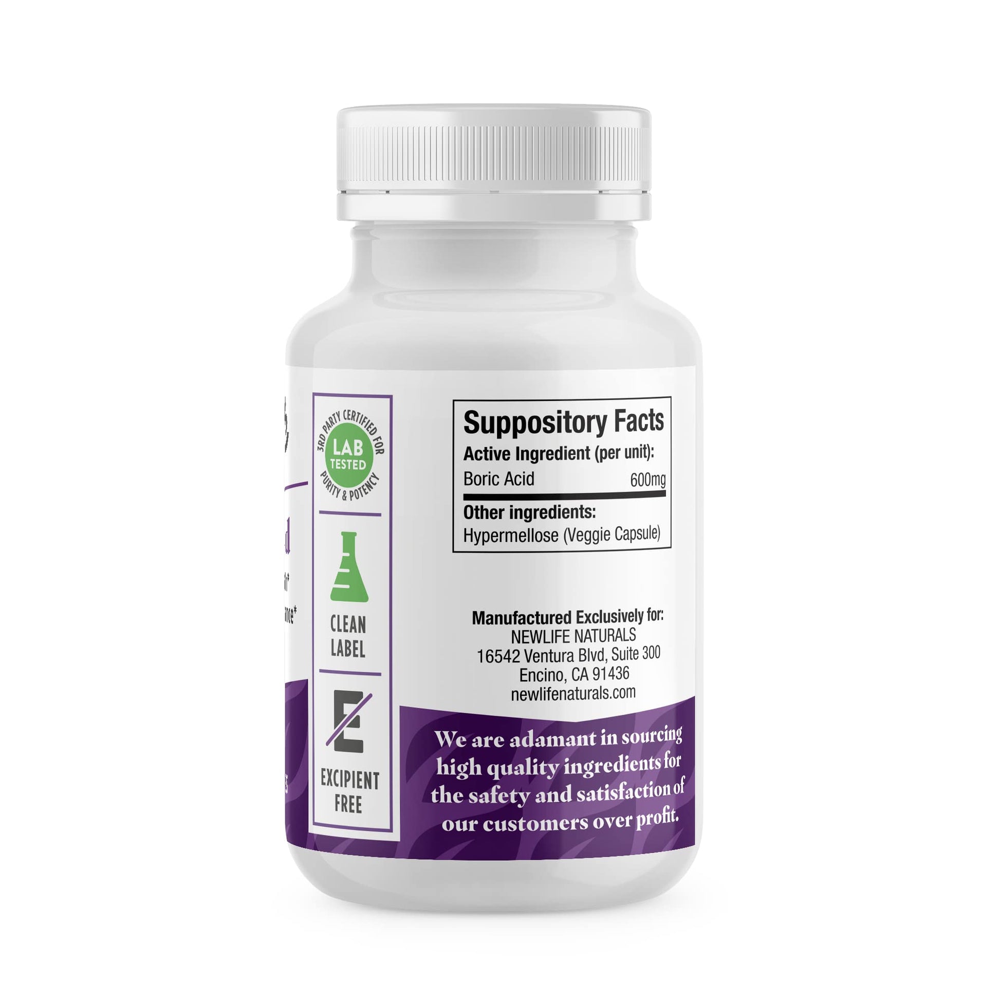 NewLife Naturals - Boric Acid Suppositories for Women pH Balance Pills - 600mg - Feminine Care NewLife Naturals buy supplements canada