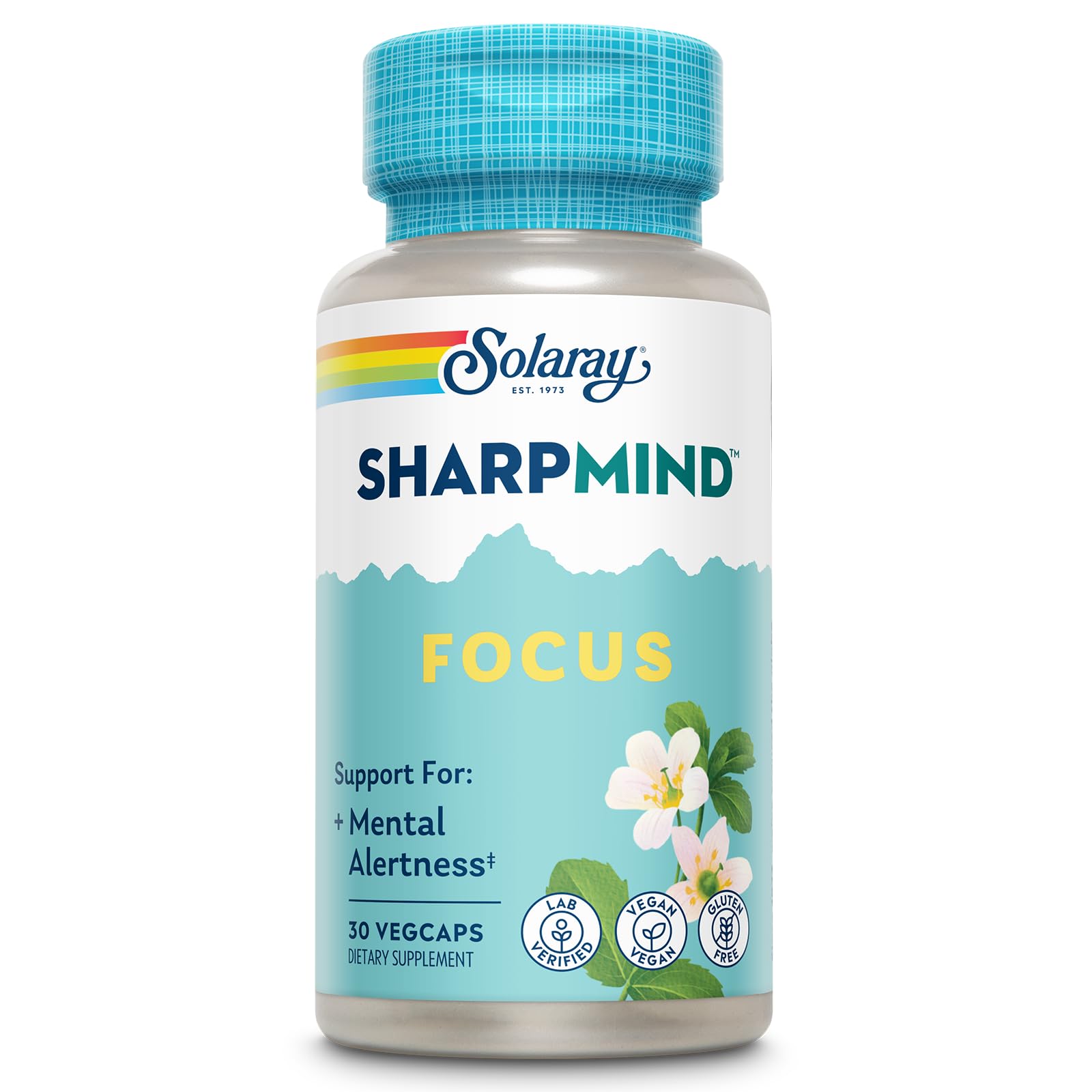 SOLARAY SharpMind Focus, Mental Alertness Nootropic Supplement, Memory Support, Each Capsule with Cognizin Citicoline, Vegan, 60 Day Money Guarantee, 30 Serv 30 Vegetarian Capsules Pills SOLARAY buy supplements canada