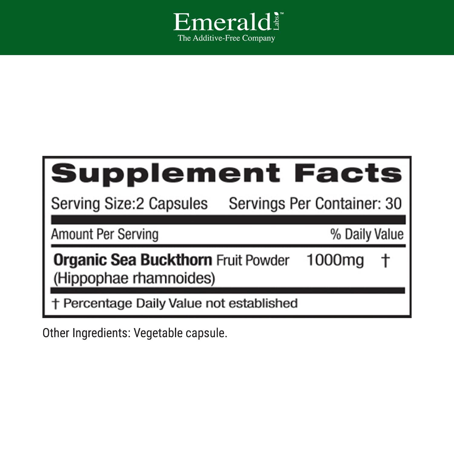 EMERALD LABS Sea Buckthorn - Dietary Supplement with Vitamins C, E & Omega 7 - Supports Adrenal, Energy, Skin & Immune Health - 60 Vegetable Capsules (30-Day Supply) EMERALD LABS buy supplements canada