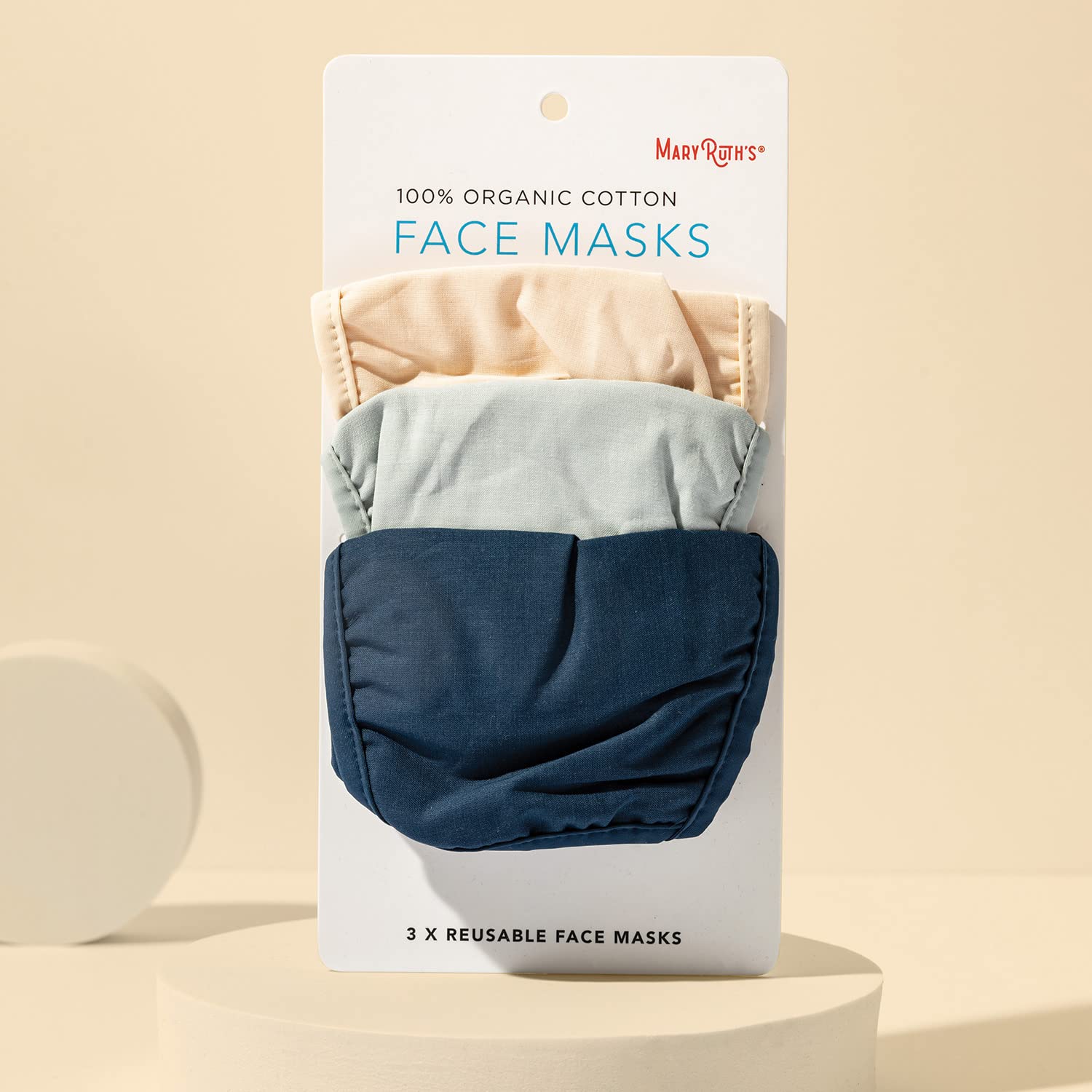 MaryRuth's Face Masks Made with 100% Organic Cotton | Soft and Secure 3-Layer Protection | Breathable Comfortable and Reusable Face Masks | One Size Fits Most | 3 Pack MARYRUTH'S buy supplements canada