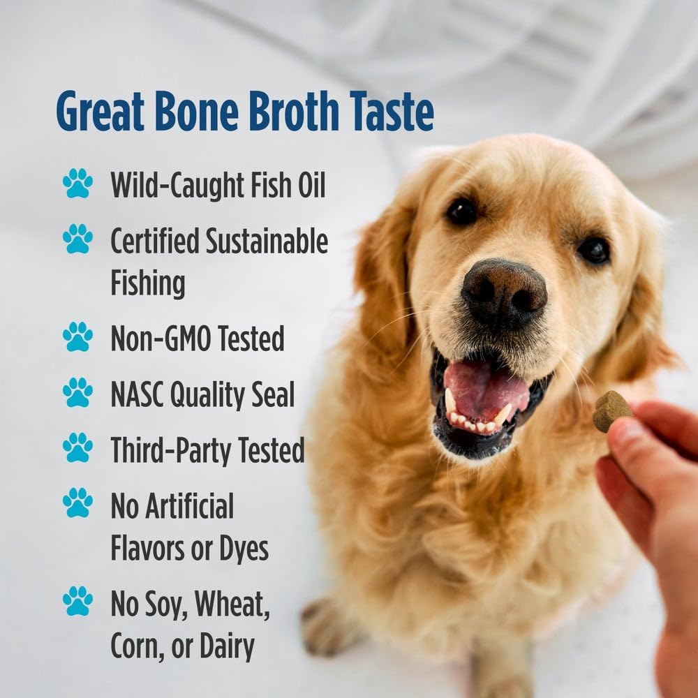 Nordic Naturals Pet Skin & Coat Soft Chews with Omega-3-30 Pork Bone Broth Flavored Soft Chews - Nutritional Support for Healthy Skin & a Soft and Shiny Coat - Non-GMO and IFOS Certified Nordic Naturals buy supplements canada