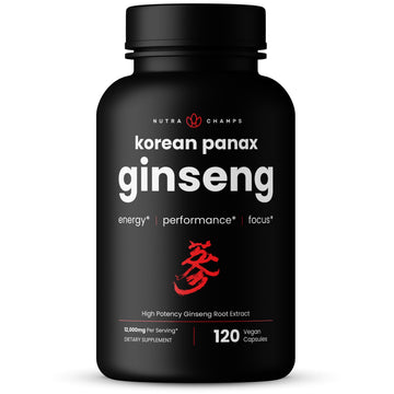NutraChamps Korean Red Panax Ginseng Capsules | Extra Strength Ginsenosides for Energy, Focus, Performance, Vitality & Immune Support NutraChamps buy supplements canada