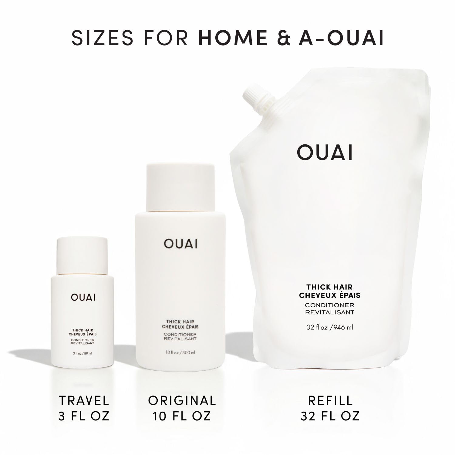 OUAI Thick Hair Conditioner Travel Size - Moisturizing Conditioner for Dry, Frizzy Hair - Keratin, Marshmallow Root, Shea Butter and Avocado Oil - Paraben, Phthalate and Sulfate Free (3 Oz) OUAI buy supplements canada