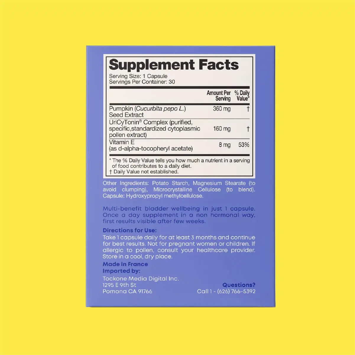 FEM Urovital Bladder Control Supplements - Overactive Bladder, Leakage & Urgency Relief - Non-Hormonal Urinary Tract Health Support for Women - 30 Capsules Upsa buy supplements canada