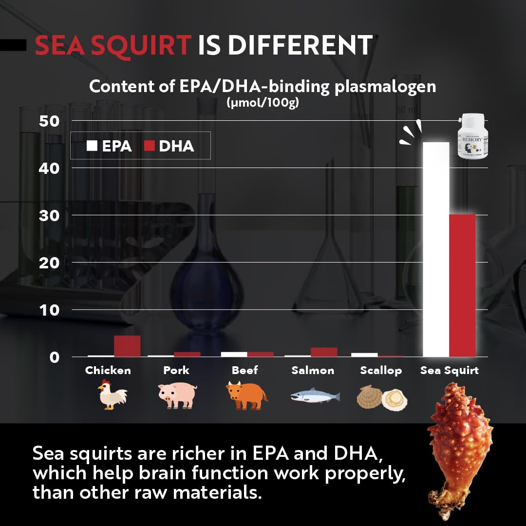 REMORY Plasmalogen Sea Squirt Supplement - Brain Health Supplement - 30 Days Supply REMORY buy supplements canada