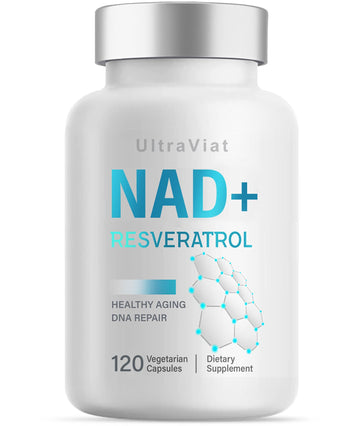 UltraViat NAD+ Supplement 1000mg, Premium NAD+ & Resveratrol Complex for Energy & Anti Aging - 120 Capsules UltraViat buy supplements canada