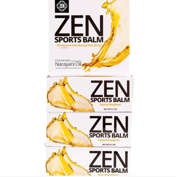 ZEN Sports Balm with Narayani Oil- Cramps, Backaches and Other Workout & Exercise Injuries, Fast-Acting (Pack of 3) ZEN buy supplements canada