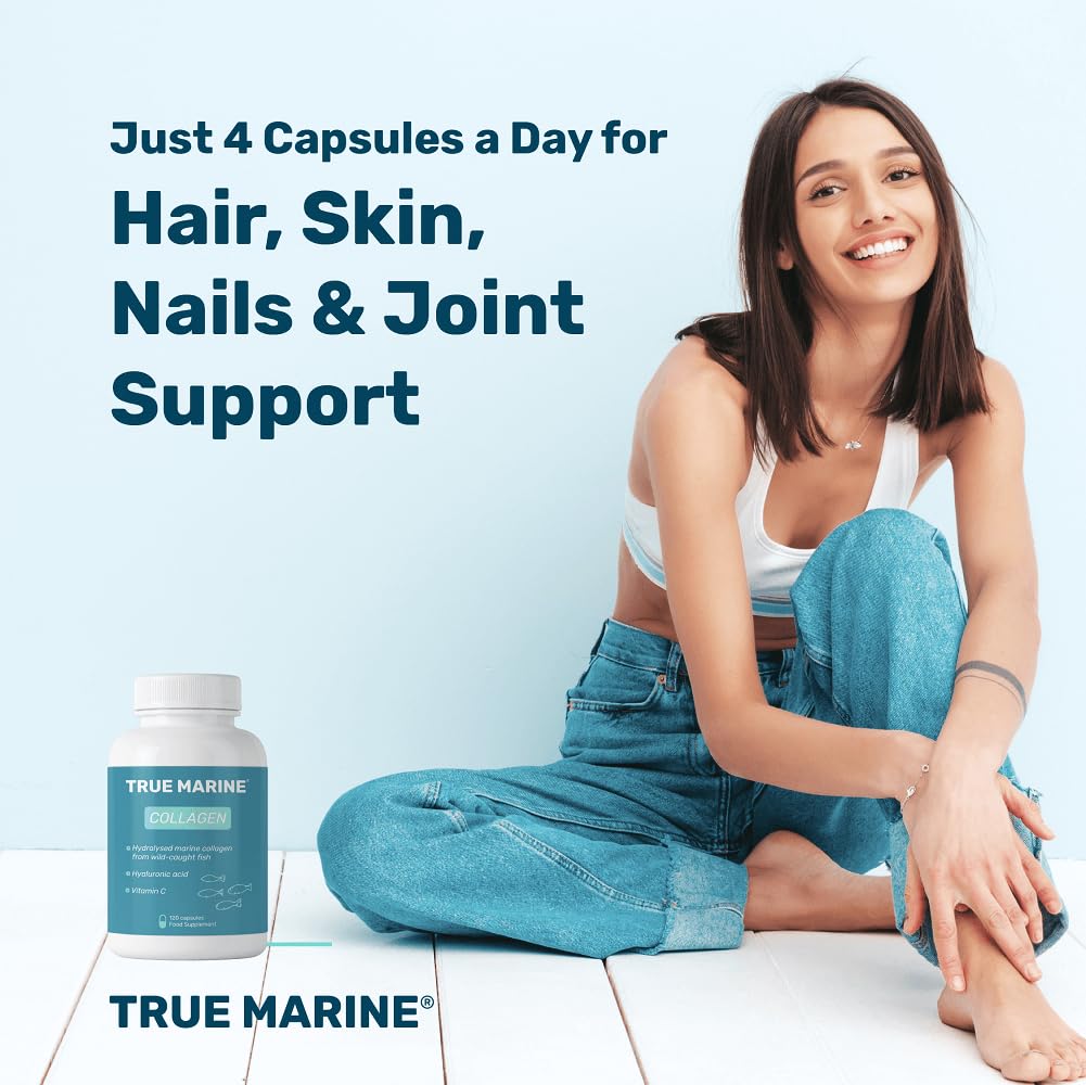 TRUE MARINE Collagen Capsules - 2,400mg of Marine Collagen with Hyaluronic Acid & Vitamin C - Skin, Hair, Nails & Joint Support TRUE MARINE buy supplements canada