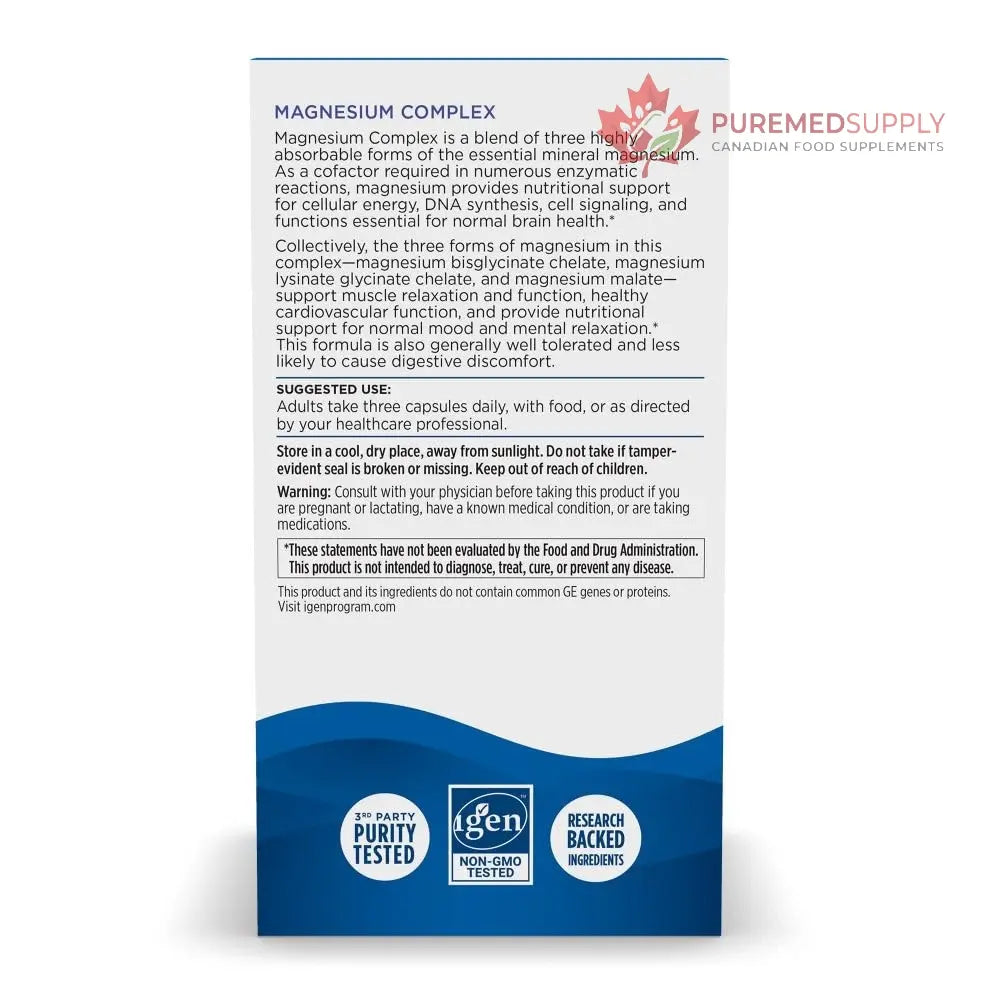 Nordic Naturals Magnesium Complex - 90 Capsules - 225 mg Magnesium, 1.9 mg Iron - Brain & Heart Health, Mood, Energy, & Muscle Relaxation - Non-GMO, Vegan - 30 Servings Nordic Naturals buy supplements canada