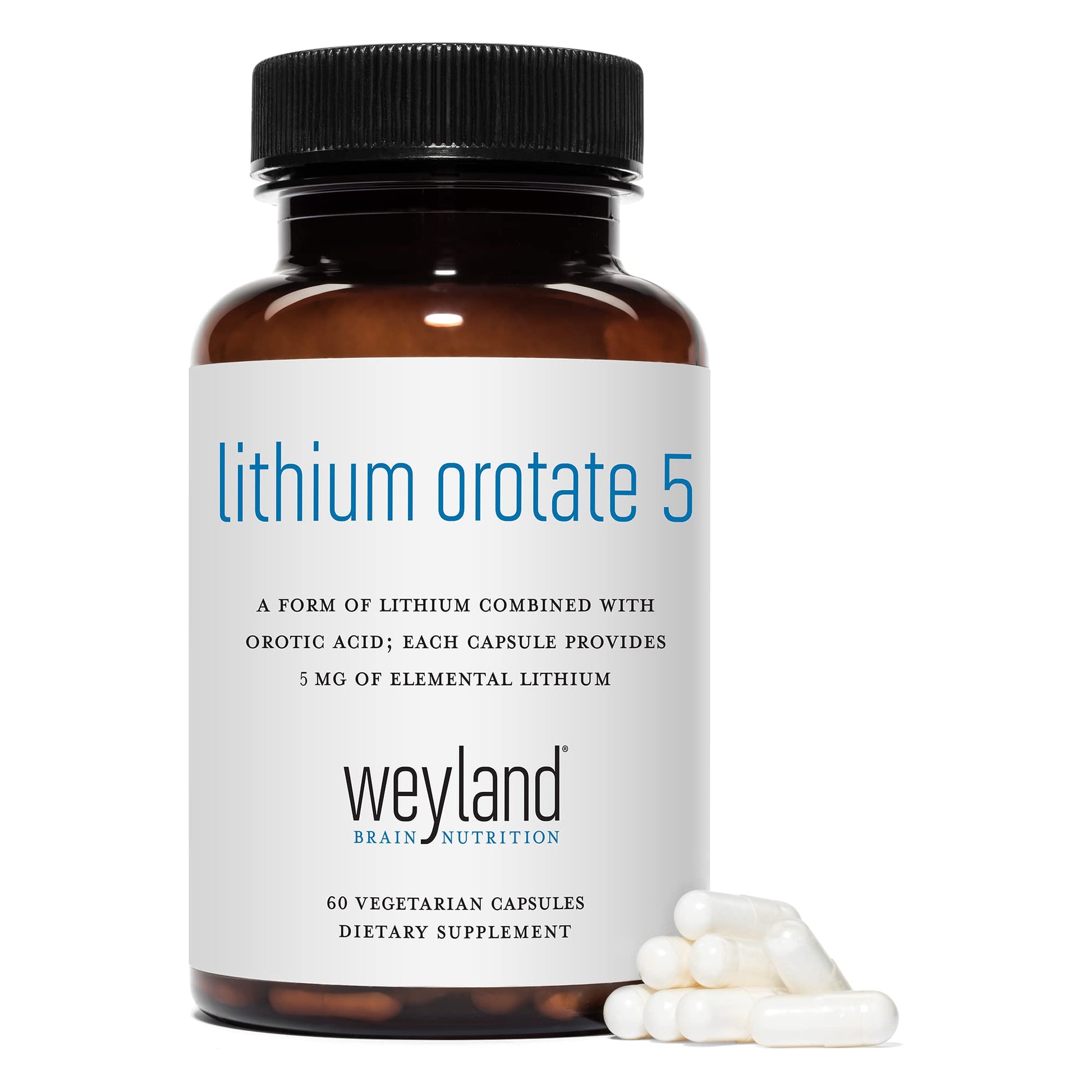 Lithium Orotate - 5mg of Elemental Lithium per Vegetarian Capsule Weyland Brain Nutrition buy supplements canada