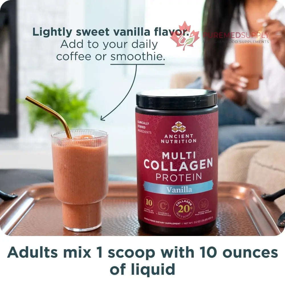 Ancient Nutrition Organic Supergreens Powder, Mango, 25 Servings + Multi Collagen Protein Powder, Vanilla, 60 Servings Ancient Nutrition buy supplements canada