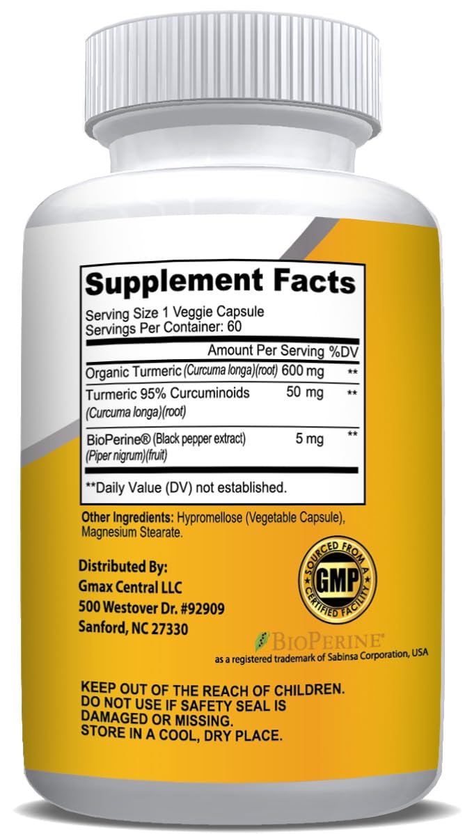 NusaPure Turmeric Curcumin 600 mg 60 Capsules Turmeric 95% Curcuminoids Dietary Supplement NusaPure buy supplements canada
