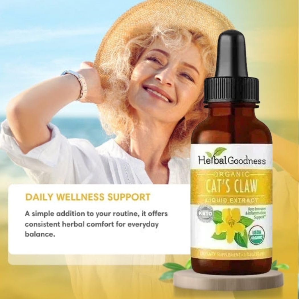Cat's Claw Extract Joint Support - Herbal Supplement for Joint and Muscle Function, Immunity, Heart Support - Gluten Free - Superior Absorption - Organic Liquid 1oz - Herbal Goodness (1 bttl) Herbal Goodness buy supplements canada