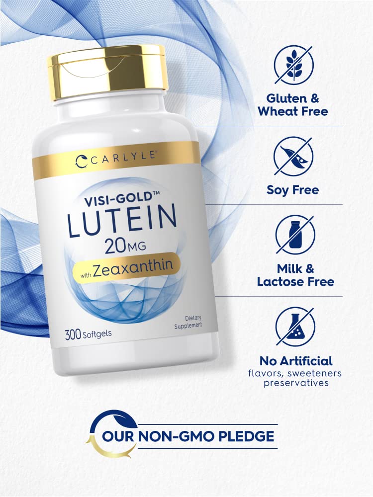 Carlyle Lutein and Zeaxanthin 20mg | 300 Softgels | Eye Health Vitamins | Non-GMO & Gluten Free Supplement Carlyle buy supplements canada