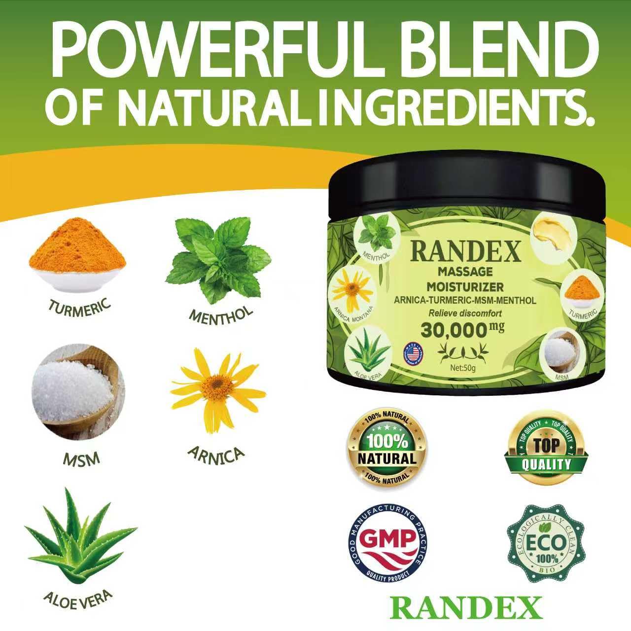 RANDEX 30000MG Organic Massage Moisturizer - Muscles,Joints,Knees, Shoulders,Body, Extra Strength- Natural RANDEX buy supplements canada