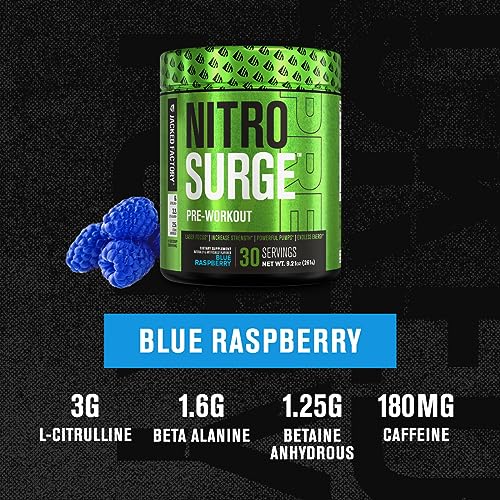 NITROSURGE Pre Workout Supplement - Energy Booster, Instant Strength Gains Jacked Factory buy supplements canada