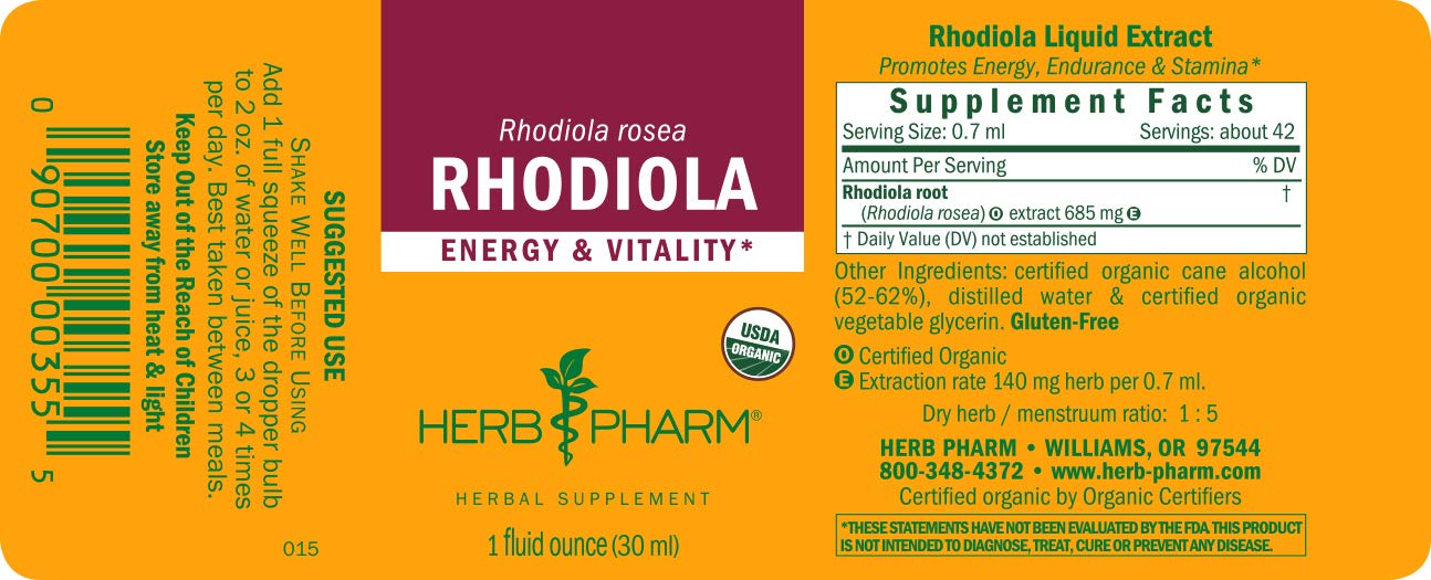 Herb Pharm Certified Organic Rhodiola Root Extract for Energy, Endurance and Stamina Herb Pharm buy supplements canada