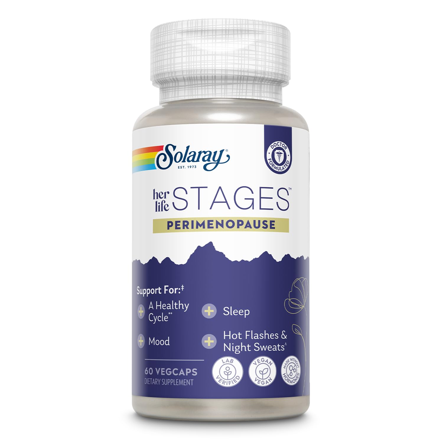 SOLARAY Perimenopause her Life Stages - Perimenopause Supplements Women - Hot Flashes, Menopause Support - Saffron and Chasteberry - Made Without Hormones - 60-Day Guarantee - 30 Servings, 60 VegCaps SOLARAY buy supplements canada