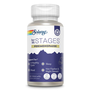 SOLARAY Perimenopause her Life Stages - Perimenopause Supplements Women - Hot Flashes, Menopause Support - Saffron and Chasteberry - Made Without Hormones - 60-Day Guarantee - 30 Servings, 60 VegCaps SOLARAY buy supplements canada