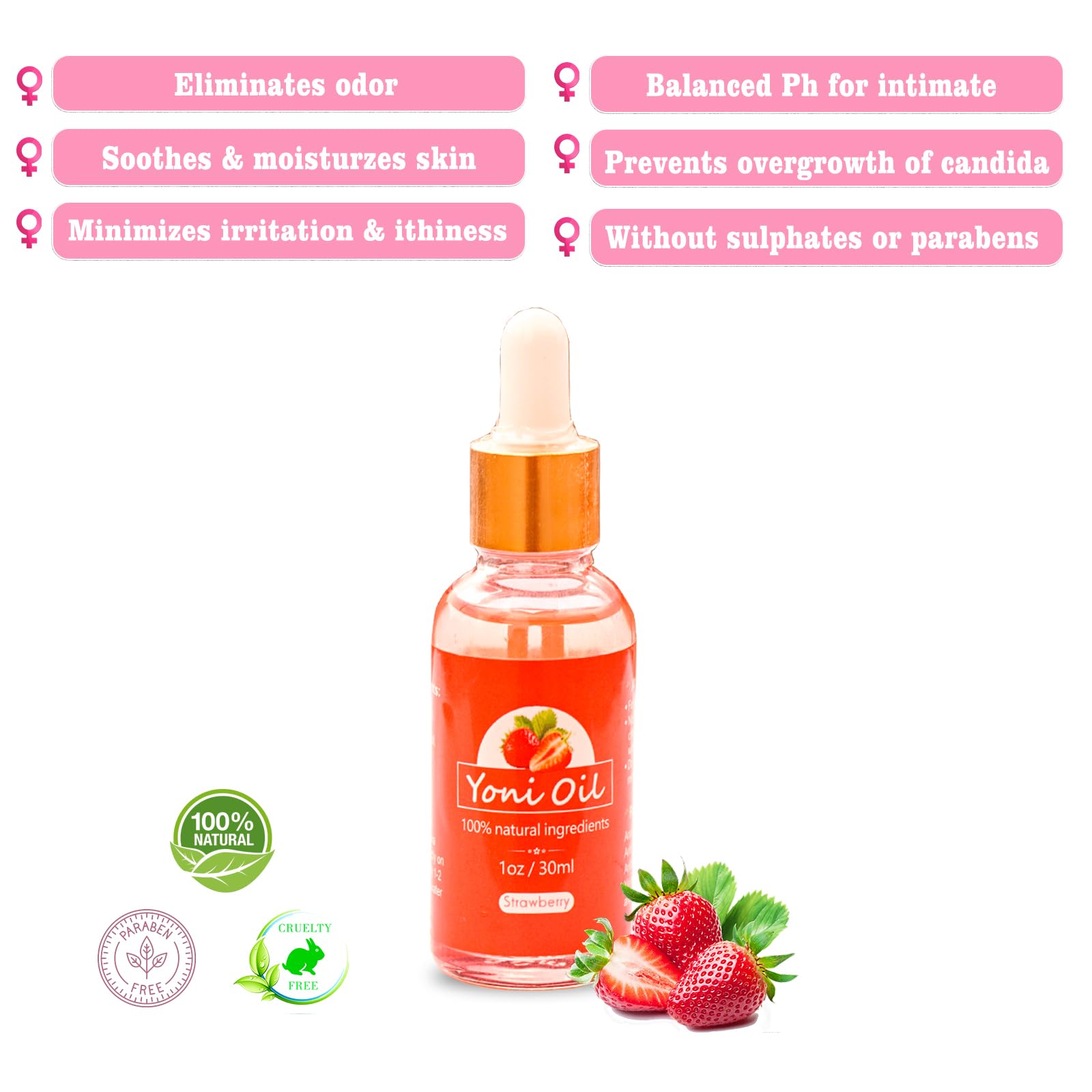 2Pcs Strawberry Yoni Bars and Yoni Oil Set for Feminine Wash, Yoni Wash for Cleanse Vaginal Balance PH tovaginsh buy supplements canada