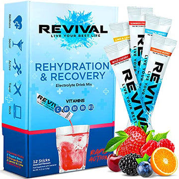 Revival Rapid Rehydration Electrolytes Powder - High Strength Vitamin C, B1, B3, B5, B12 Revival Shots buy supplements canada