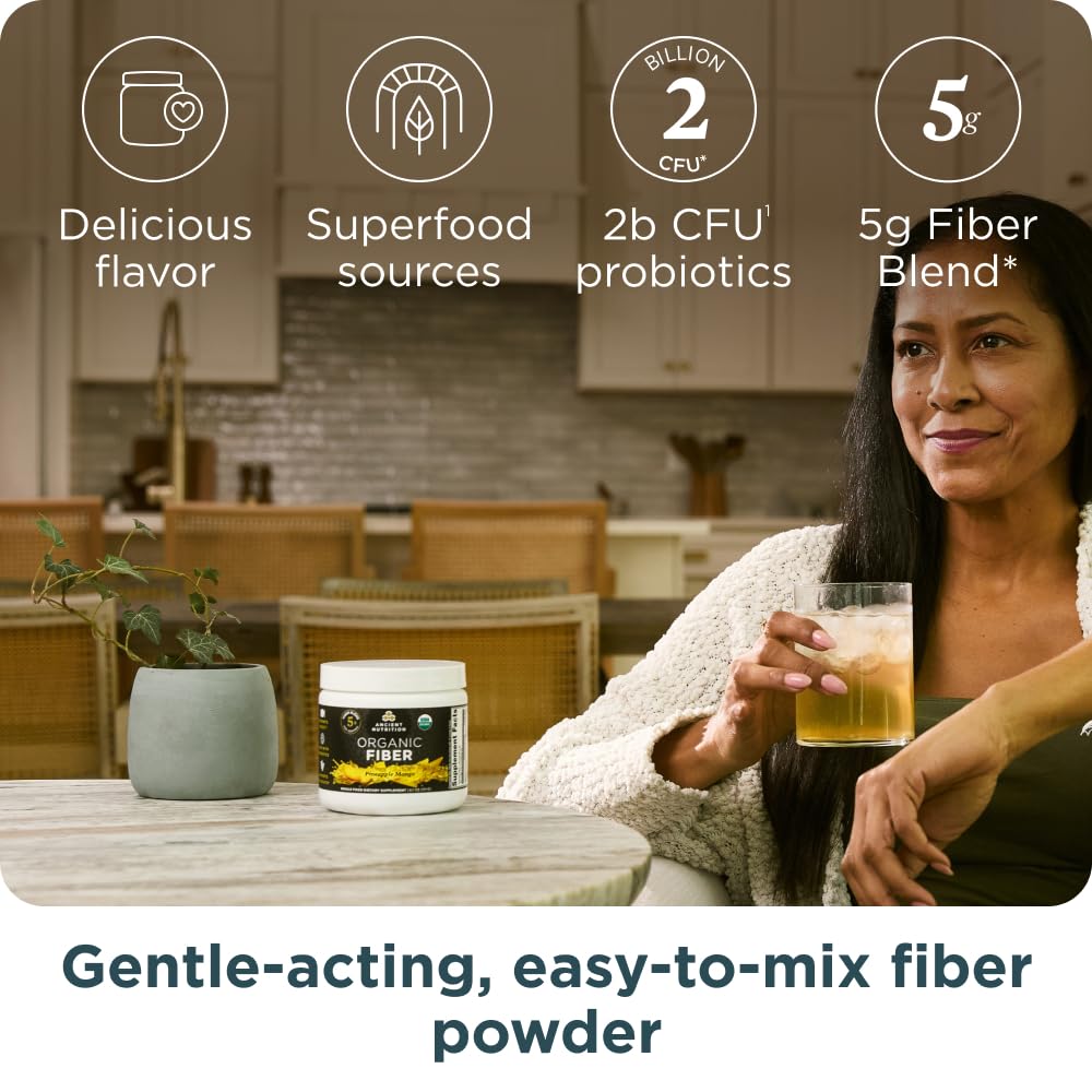 Ancient Nutrition Organic Fiber Powder, Pineapple Mango, Soluble Fiber from Acacia & Konjac Root, Supports Digestive Health, Reduces Bloating, 6.4 oz Ancient Nutrition buy supplements canada
