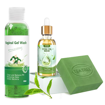 Feminine Wash & Yoni Oil & Yoni Soap Tea Tree Set for Women, Yoni Wash for Vaginal Ph Balance Remove BASSI buy supplements canada