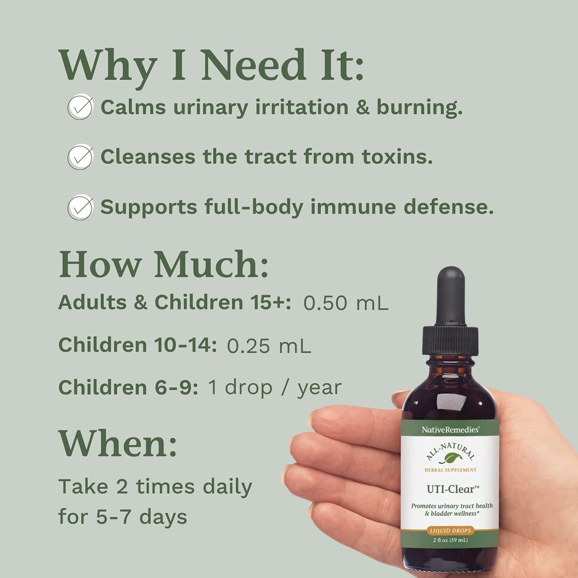 Native Remedies UTI-Clear for Urinary Tract and Bladder Health, 59 ml Native Remedies buy supplements canada