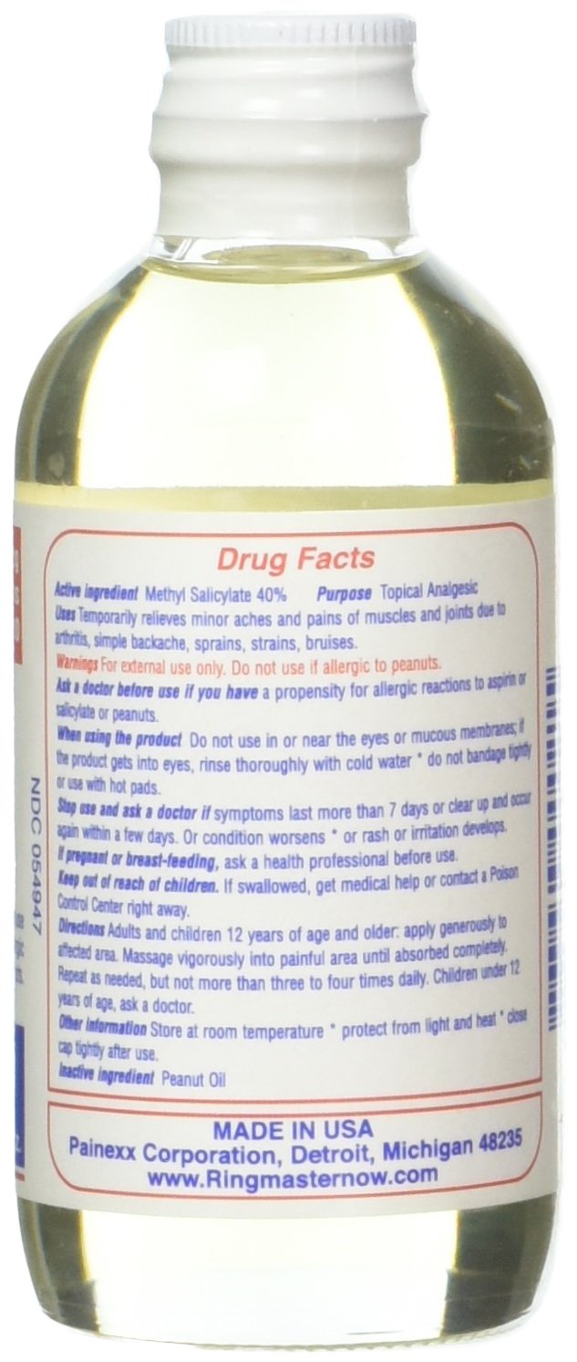 Ringmaster Rubbing Oil – 4 oz Massage Oil for Pain Relief and Muscle Recovery – Warming, Fast Absorbing, Non-Greasy Formula for Sore Muscles and Joint Comfort Ringmaster Rubbing Oil buy supplements canada