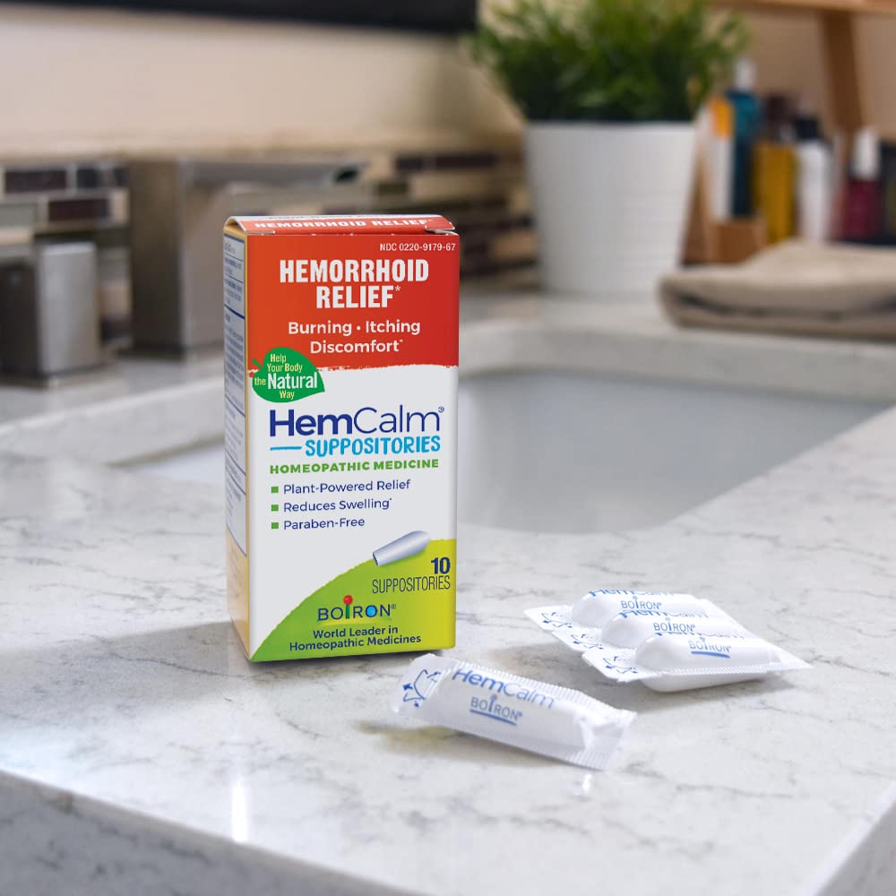 Boiron HemCalm Suppositories for Hemorrhoid Relief of Pain, Itching, Swelling or Discomfort - 10 Count (Pack of 2) Boiron buy supplements canada