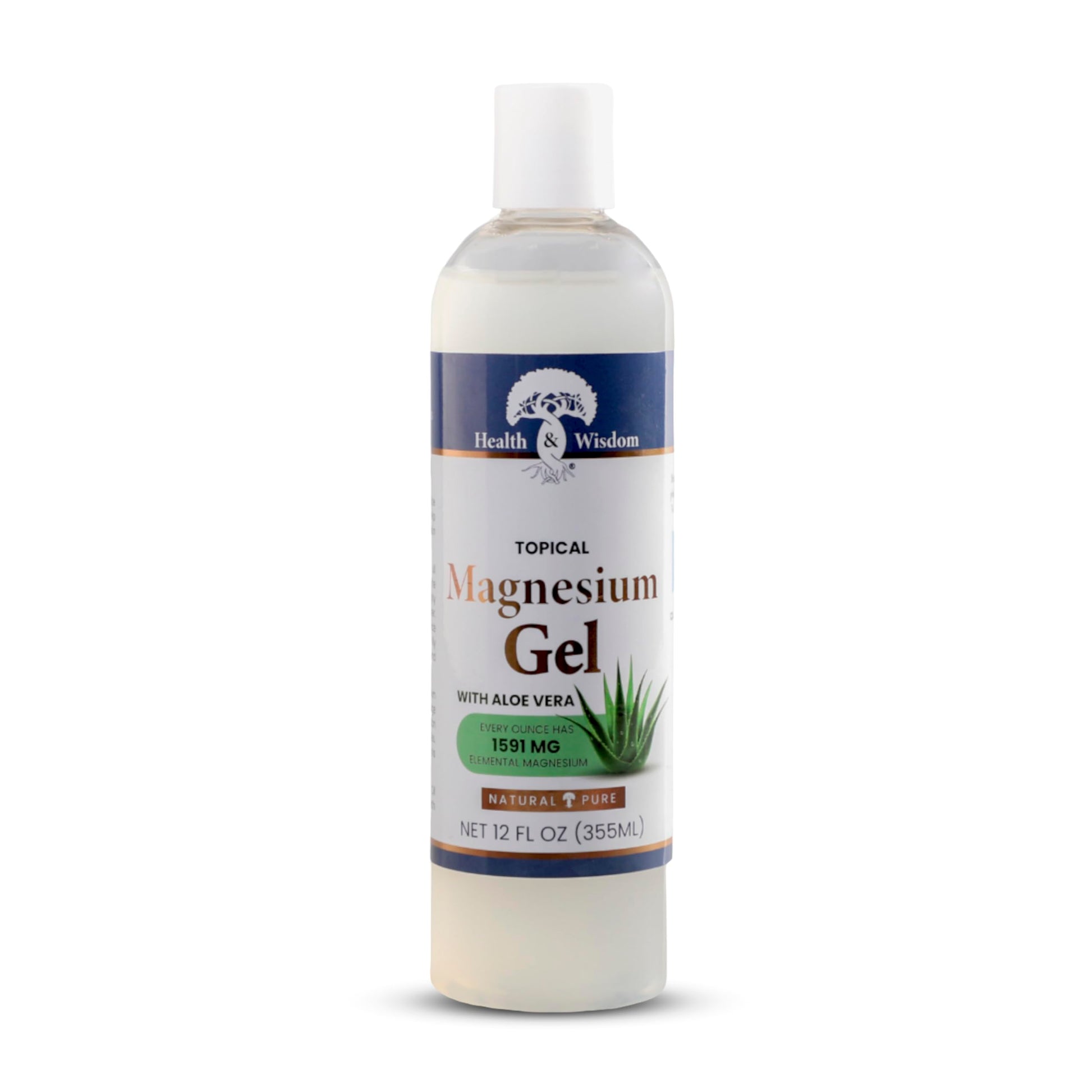 Health and Wisdom Pure Magnesium Gel with Seaweed Extract and Aloe Vera - Topical Muscle & Joint Relief- Natural and Pure Skin & Scalp Moisturizing - Enhanced Absorption - 12 Fl oz Health and Wisdom buy supplements canada