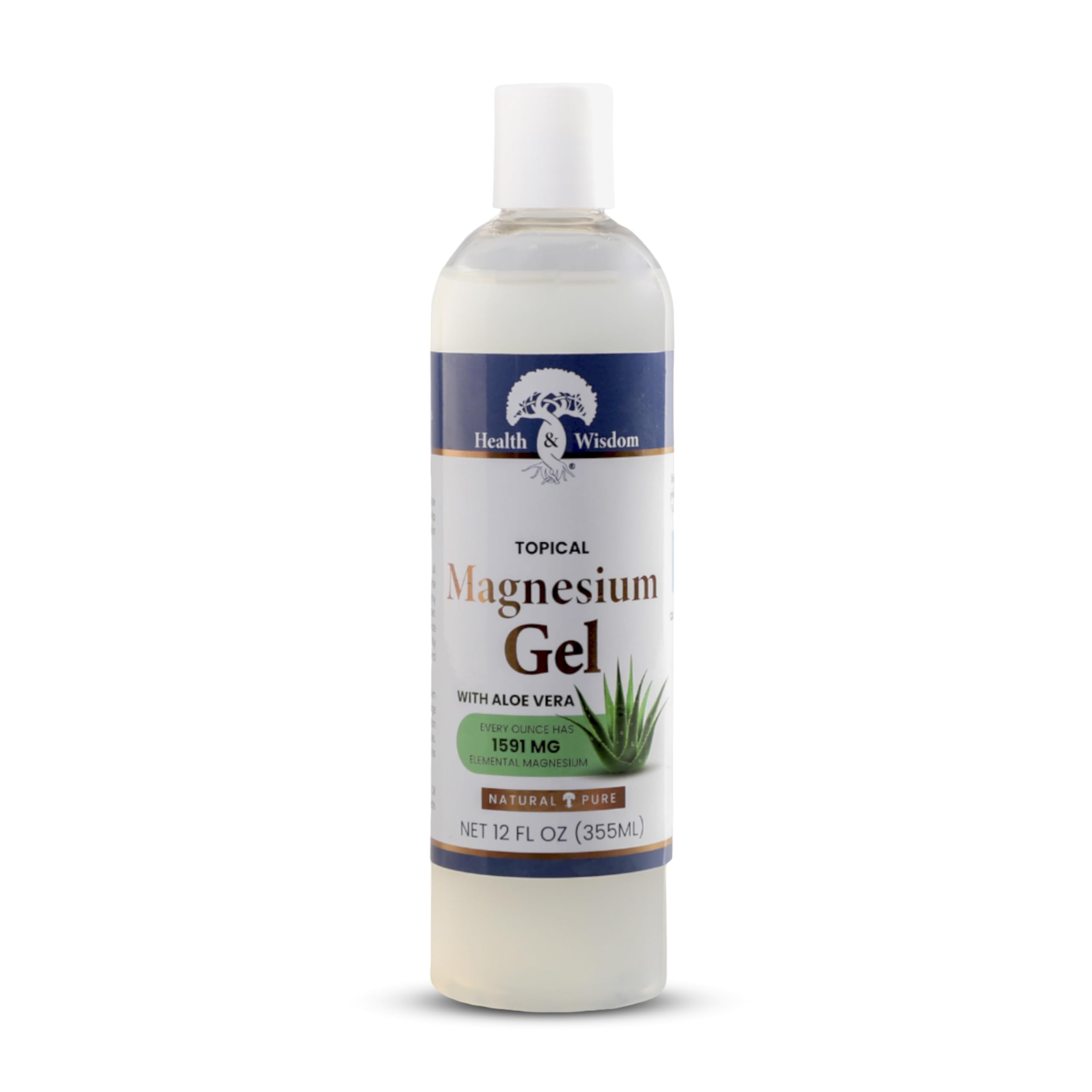 Health and Wisdom Pure Magnesium Gel with Seaweed Extract and Aloe Vera - Topical Muscle & Joint Relief- Natural and Pure Skin & Scalp Moisturizing - Enhanced Absorption - 12 Fl oz Health and Wisdom buy supplements canada