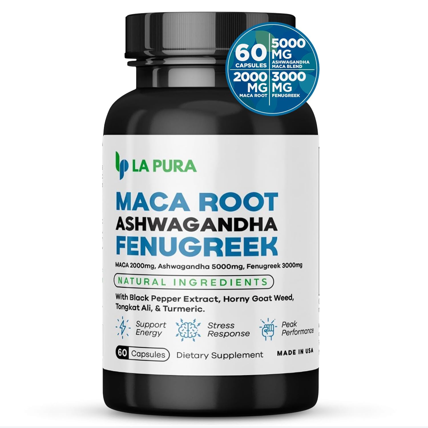 LaPura Ashwagandha 5000mg Maca Root 2000mg Fenugreek 3000mg Supplement LaPura buy supplements canada