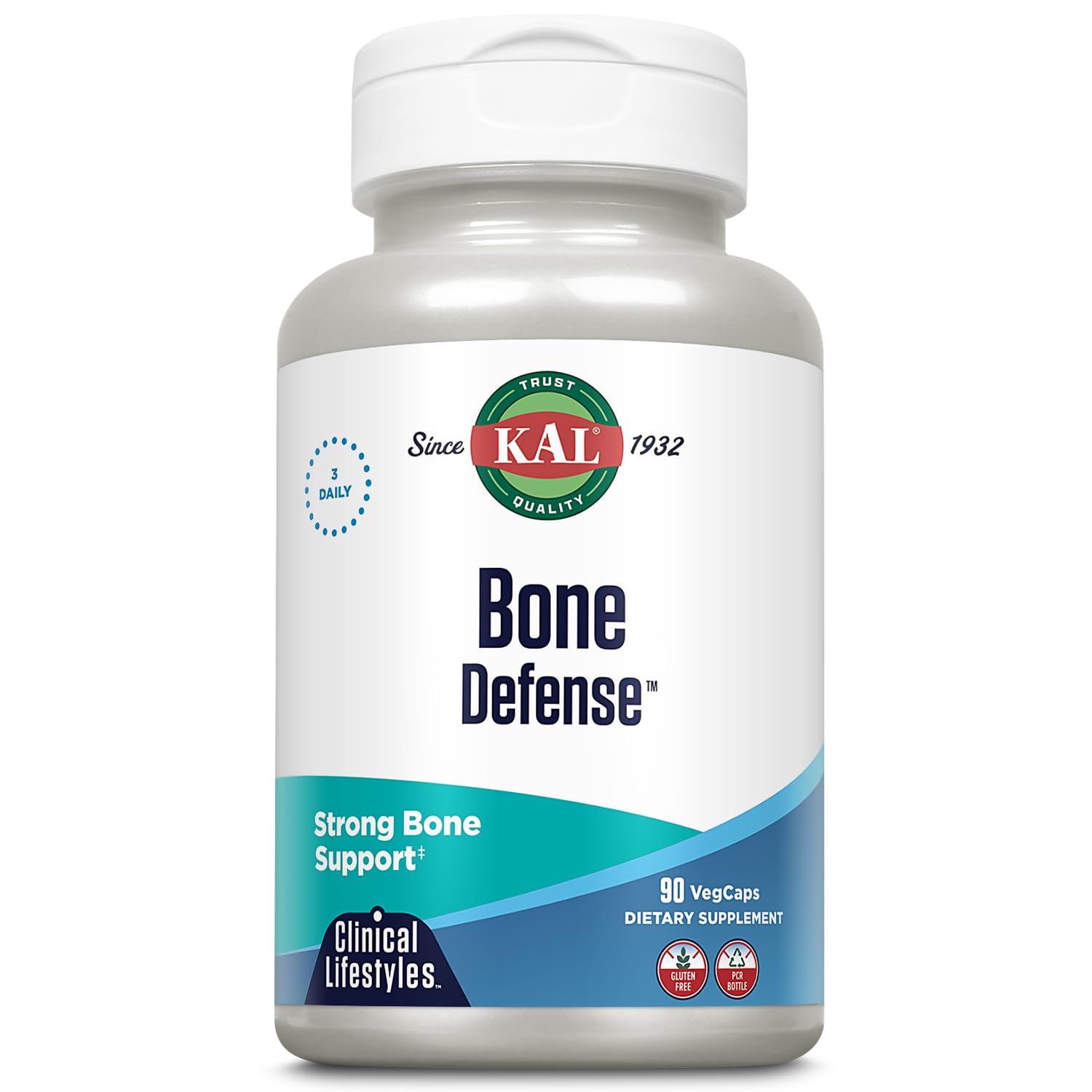 KAL Bone Defense | Healthy Bone Strength and Density Supplement | Calcium, Vitamin D3 and K2, Magnesium | 90ct, 30 Serv. KAL buy supplements canada