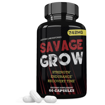 Savage Grow 742MG All Natural Advanced Men's Health Formula 60 Capsules Justified Laboratories buy supplements canada