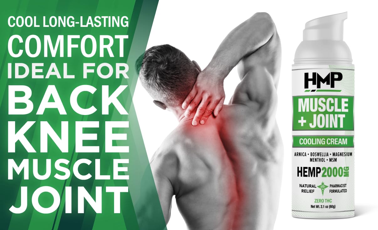HMP BRANDS Hemp Cream Muscle & Joint Support 2000MG Hemp Discomfort Relief Formula w Menthol Ideal for Knee Muscle Joint Back Shoulder Elbow Maximum Joint Support, Natural Formula Made in USA (3 Pack) HMP BRANDS buy supplements canada