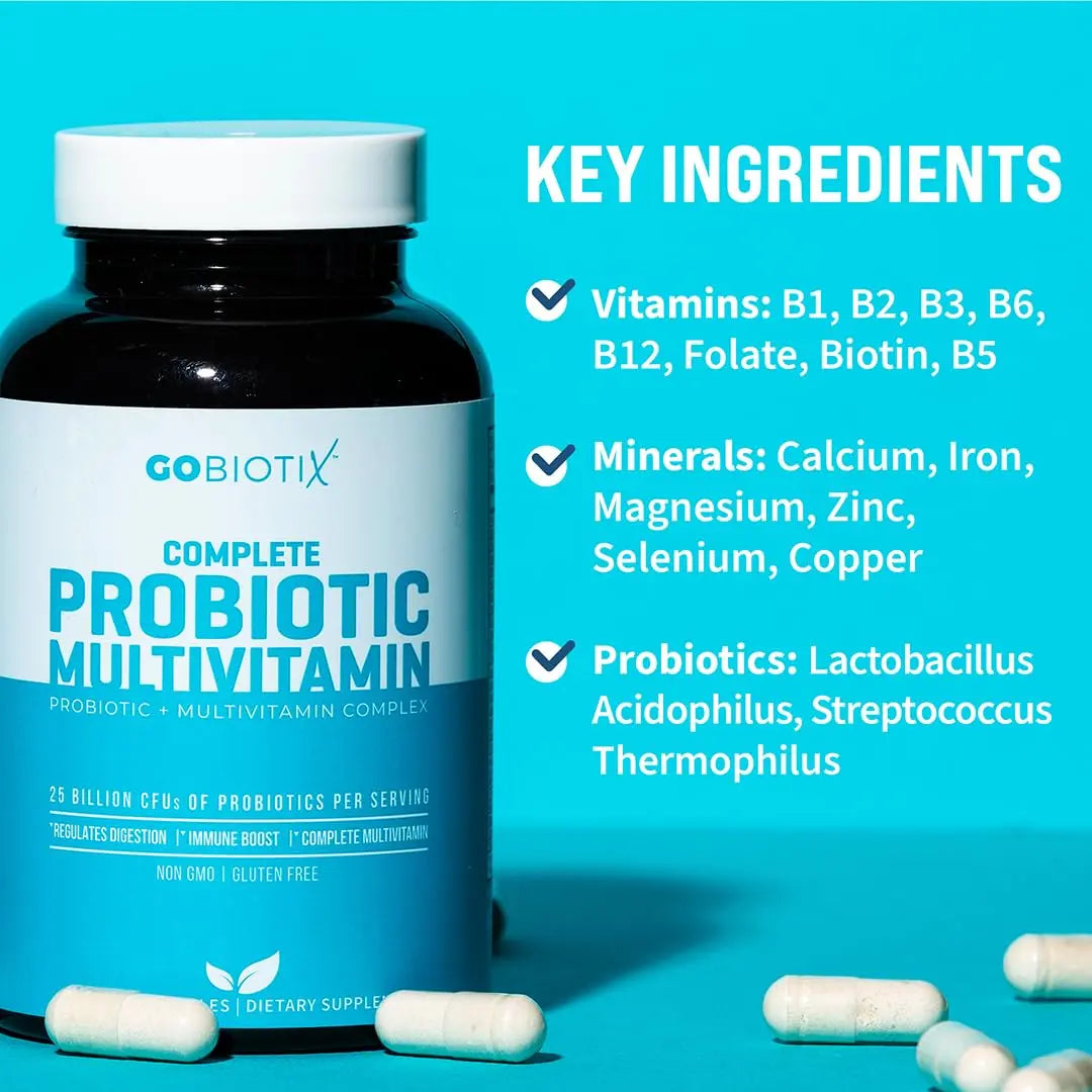 GOBIOTIX Multivitamin with Probiotics and Digestive Enzymes - 25 Billion CFU - Digestive Health, Probiotics for Women and Men GOBIOTIX buy supplements canada